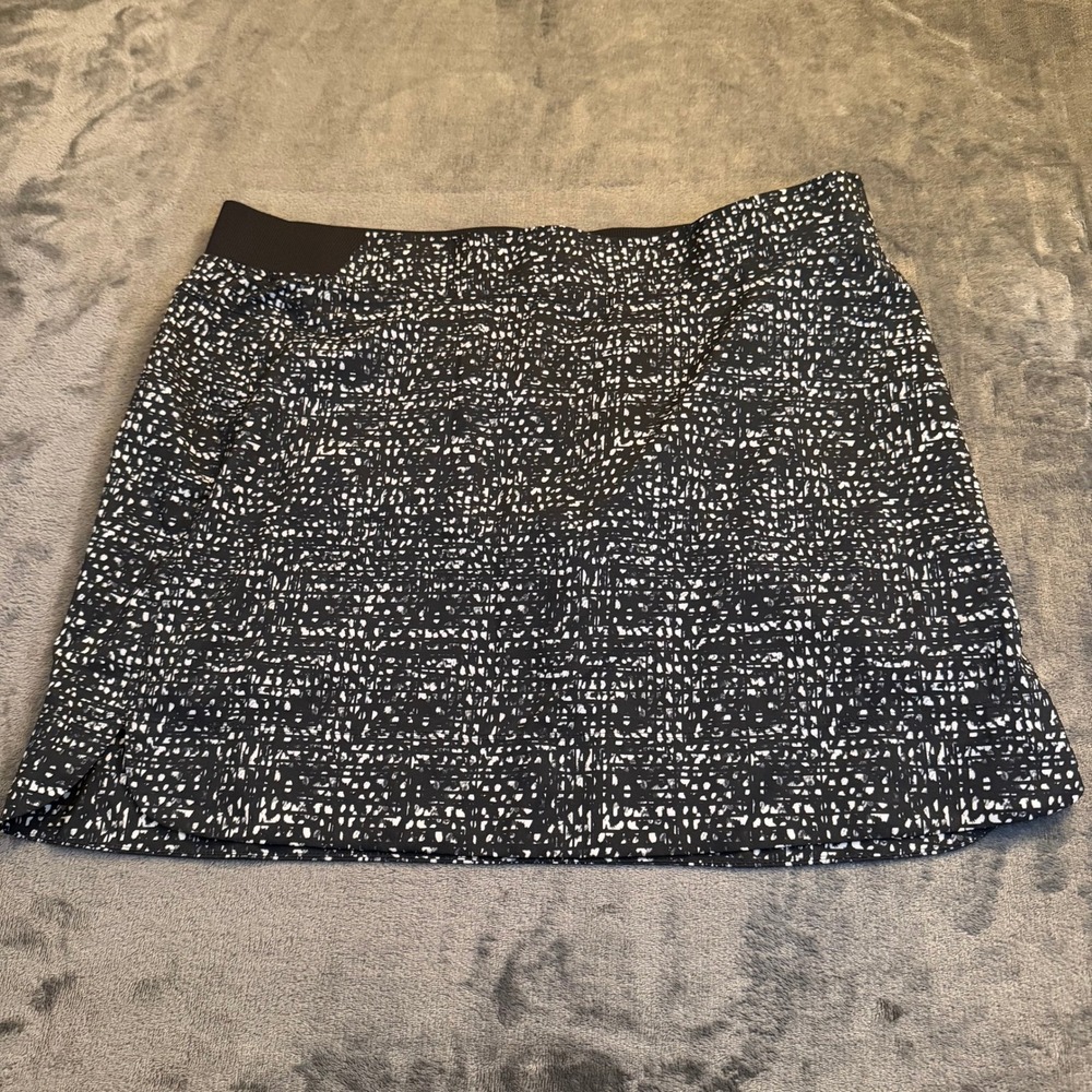 Cypress Club Black White Abstract Print Athletic Skirt Golf Tennis Womens XL
